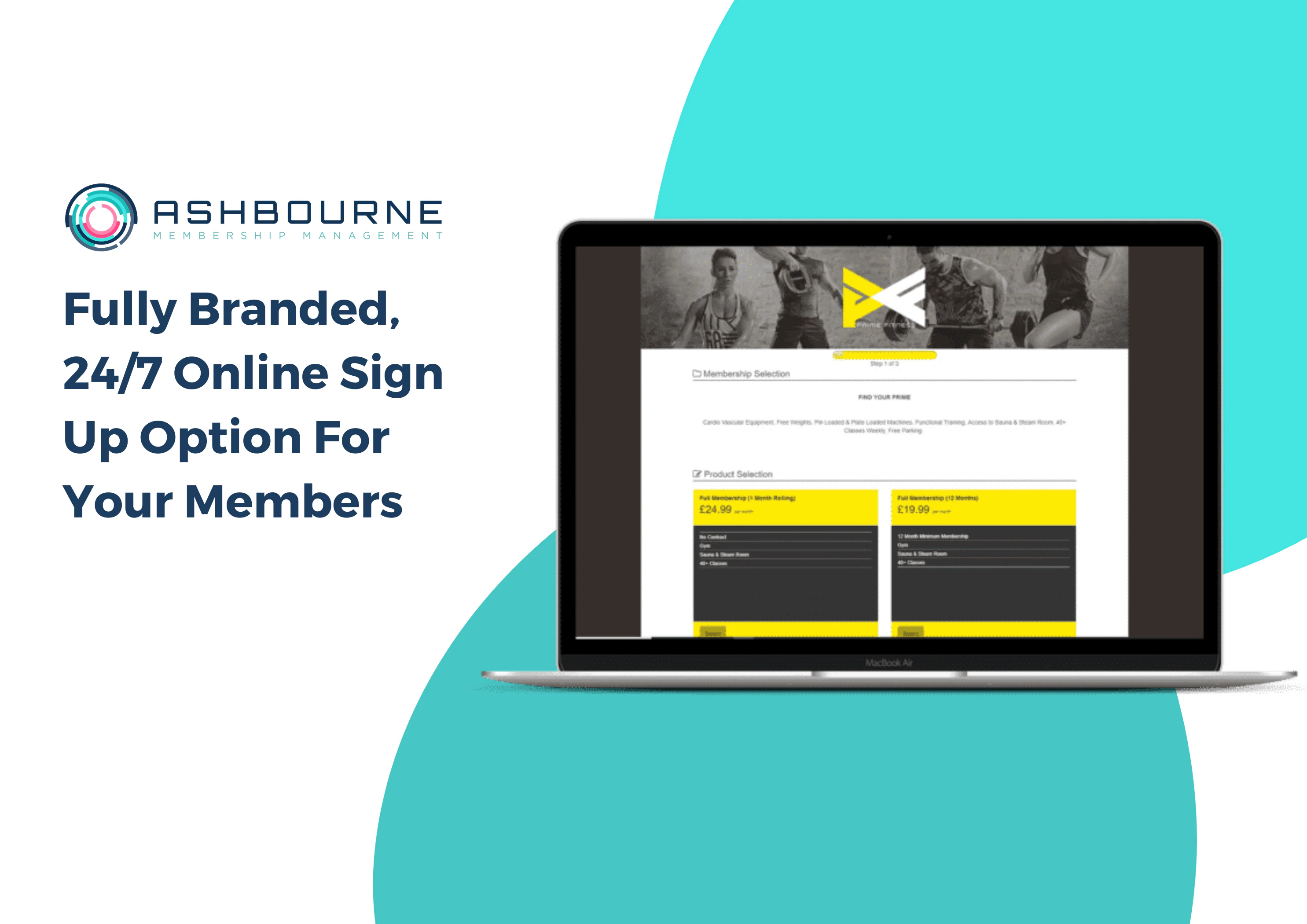 screenshot of Ashbourne Membership Management